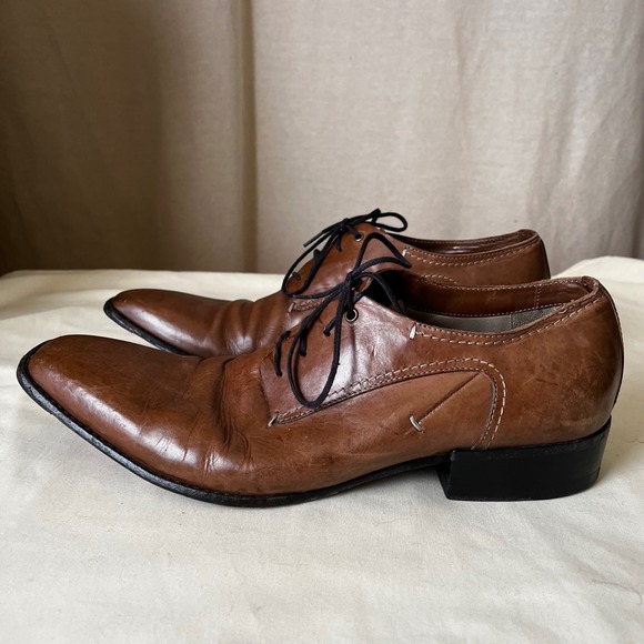 Vintage Costume National Homme Brown Leather Lace Up Shoes US 7.5
